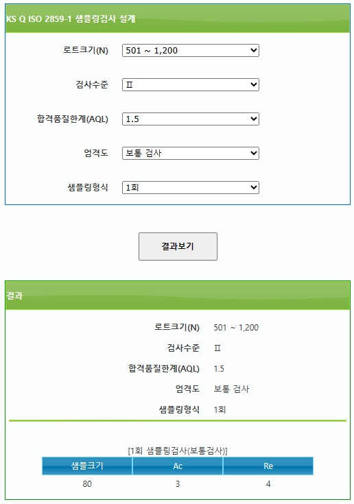  샘플링검사4-AQL 샘플링표와 자동계산