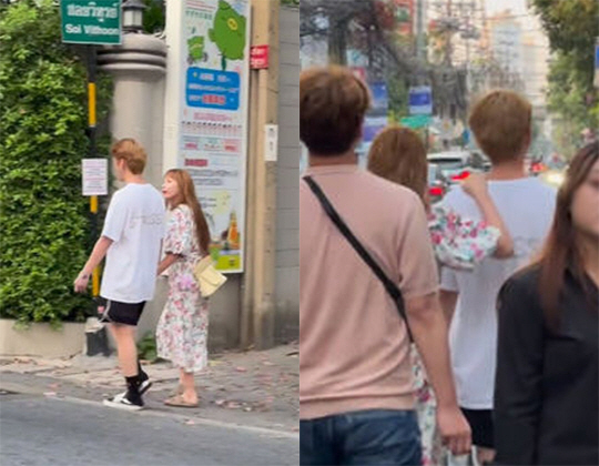 <b>현아</b>️<b>용준형</b>, 태국서 길거리 <b>데이트</b>…자연스러운 스킨십