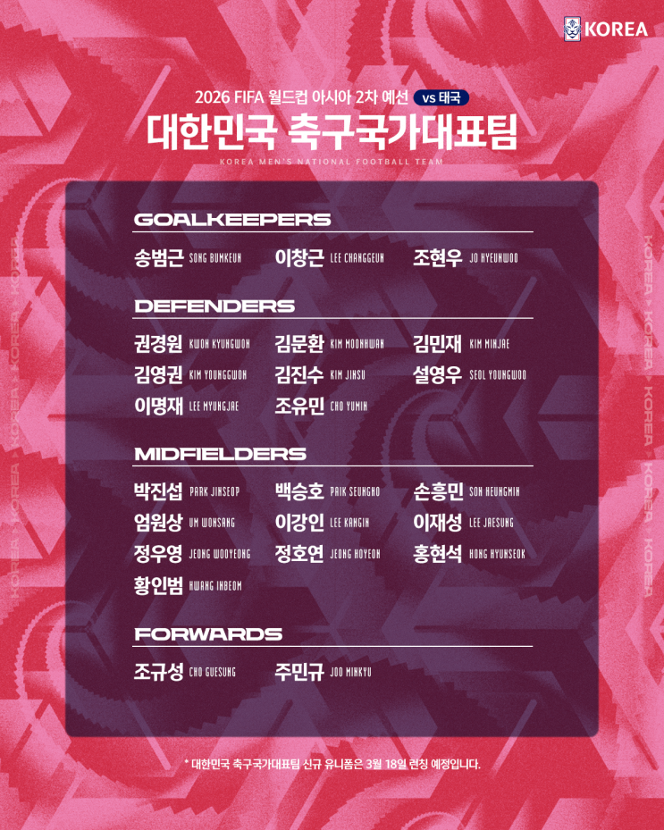 2026 북중미 월드컵 <b>황선홍 감독</b> 아시아 2차예선 태국전... 