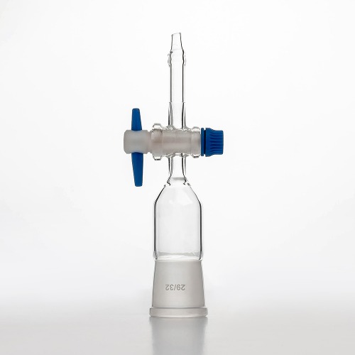  [유리초자] PTFE 스톱콕 일자형 소켓 타입 어댑터 Socket Adapter with PTFE Stopcock