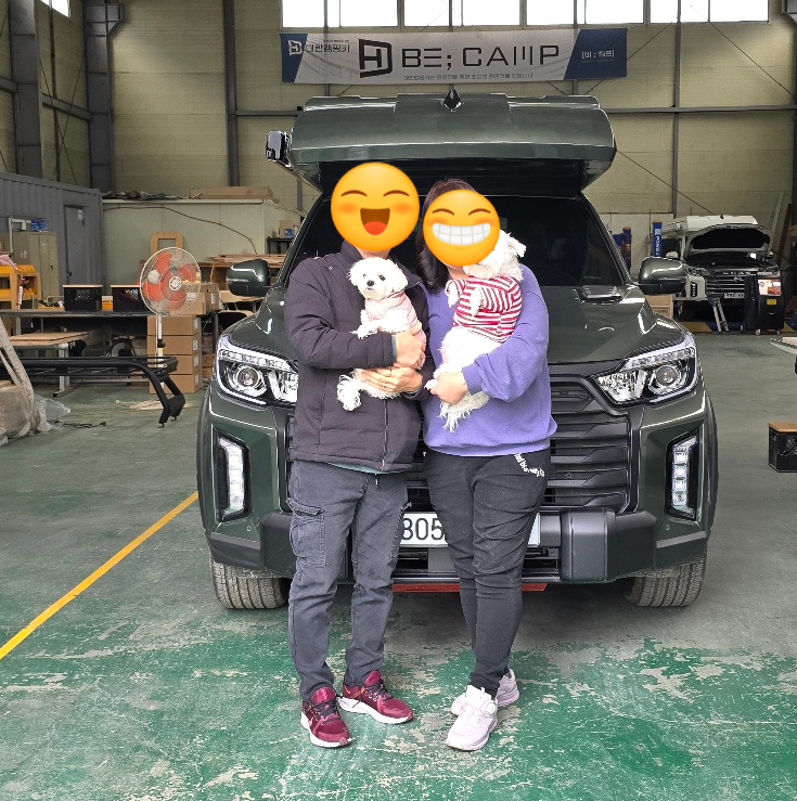  대한캠핑카 출고 인증 | 서울 렉스턴칸 애완견 말티즈와 함께한 캠핑카 비캠프K3 출고