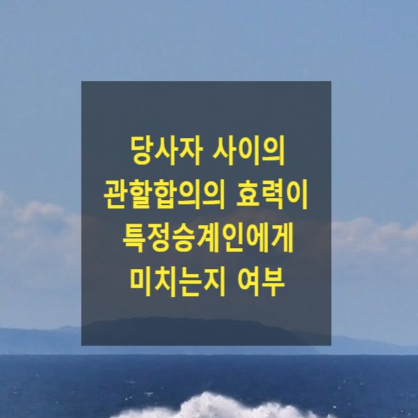  당사자 사이의 관할합의의 효력이 특정승계인에게 미치는지 여부