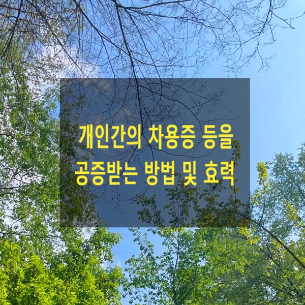  개인간의 차용증 등을 공증받는 방법 및 효력