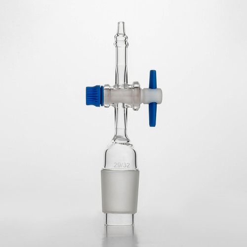  [유리초자] PTFE 스톱콕 일자형 콘 타입 어댑터 Cone Adapter with PTFE Stopcock