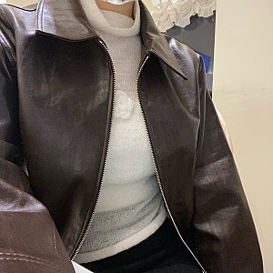 [내돈내산] 런던플랏 레더 자켓가죽 점퍼 (브라운)