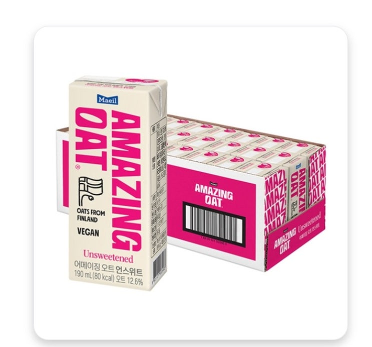  매일유업 어메이징 오트 언스위트 귀리음료, 190ml, 24개