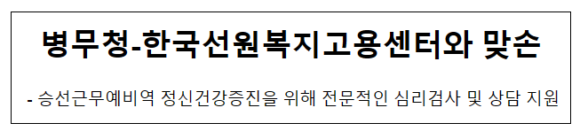 병무청-한국선원복지고용센터와 맞손 병무청-한국선원복지고용센터와 맞손