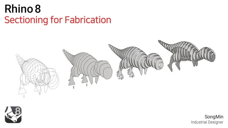  Rhino8 새로운 기능소개 | 제작을 위한 단면 처리 Sectioning for Fabrication