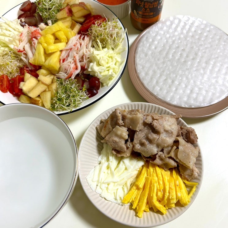  집에서 남은 재료로 쉽고 편하게 [월남쌈] 만들기