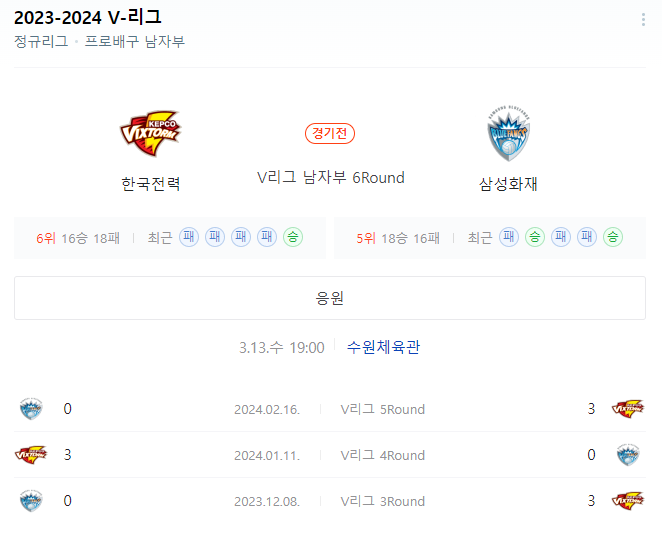 남자배구분석 3월 13일 한국전력 삼성화재 국내배구분석