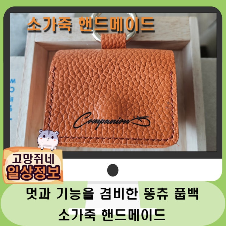  멋과 기능을 겸비한 소가죽 핸드메이드 강아지 용품 똥츄 풉백 추천.