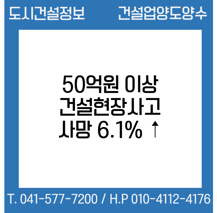  50억원 이상 건설현장 사고사망 6.1%↑…집중점검 실시