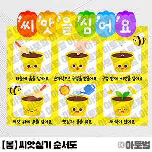  어린이집 식목일 행사, 씨앗심기 순서도, 모종심기 순서도, 씨앗 심는 방법 안내판, 식목일 순서도, 식목일 안내판, 식목일 환경판, 식목일 도안 자료