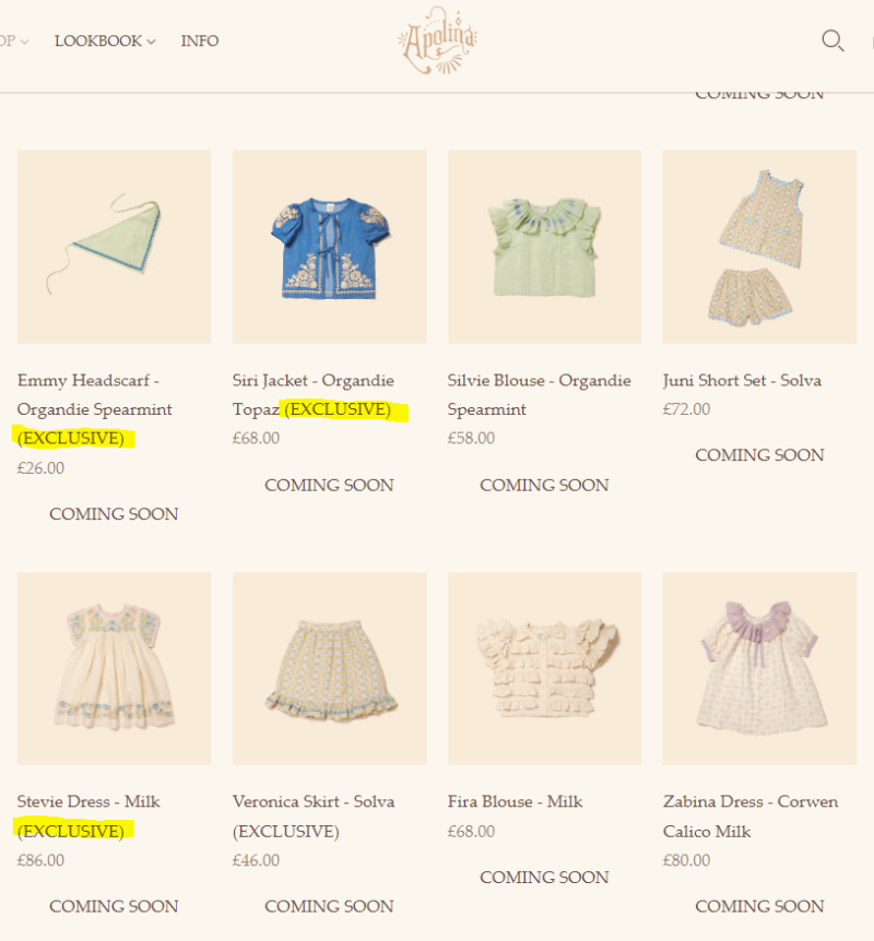 Apolina SS24 Dora Dress - Milk 2-3y（아폴리나 로잘린 드레스 3-5 