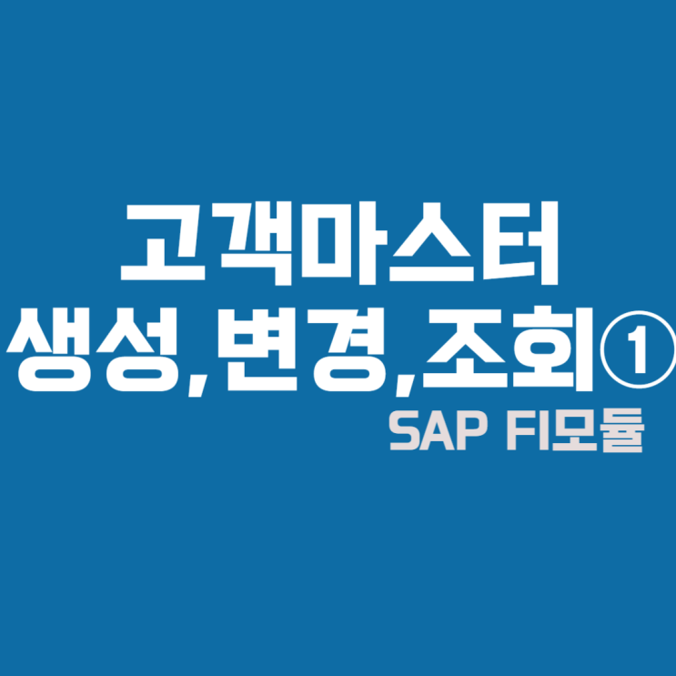  SAP FI모듈 고객마스터 생성,변경,조회① #메뉴,T-CODE