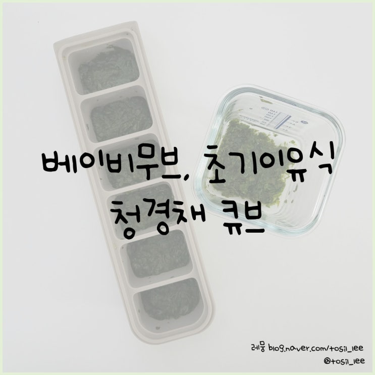  베이비무브 이유식마스터기, 초기이유식 '청경채 큐브'