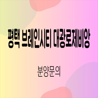  평택 브레인시티  대광로제비앙 미분양아파트 장안동 신축 잔여세대 분양가 모델하우스