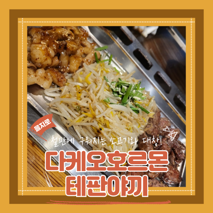  (을지로맛집) 을지로철판요리 을지로대창곱창맛집 다케오호르몬 데판야끼 내돈내산 추천 후기