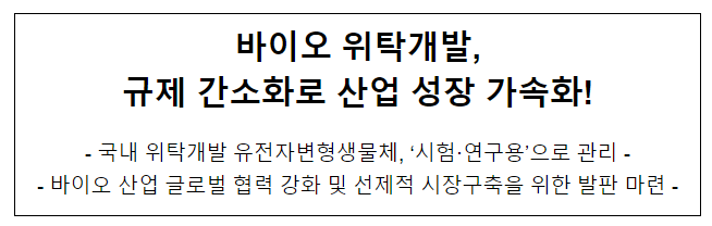 바이오 위탁개발, 규제 간소화로 산업 성장 가속화