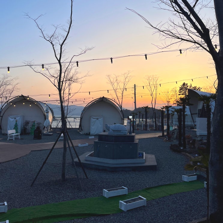  경남 사천 글램핑장 추천 럭셔리 비토섬 제이글램핑 수영장 음식 준비물 무한바베큐 강아지 애견동반 오션뷰 숙소