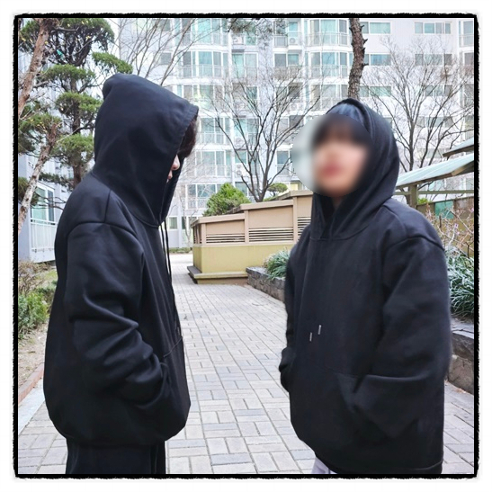  가벼운 무지 후드티 포포베이비 쭈리 후드티 1+1 커플티 착용후기