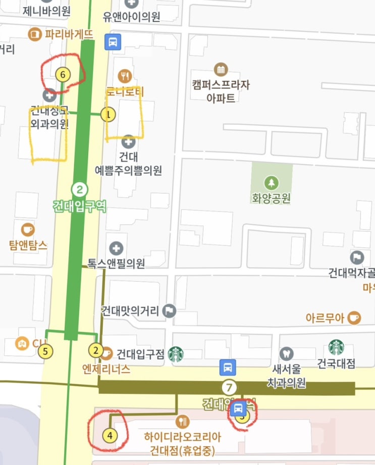  [2호선,7호선]건대입구 엘리베이터 위치