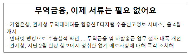 무역금융, 이제 서류는 필요 없어요 무역금융, 이제 서류는 필요 없어요