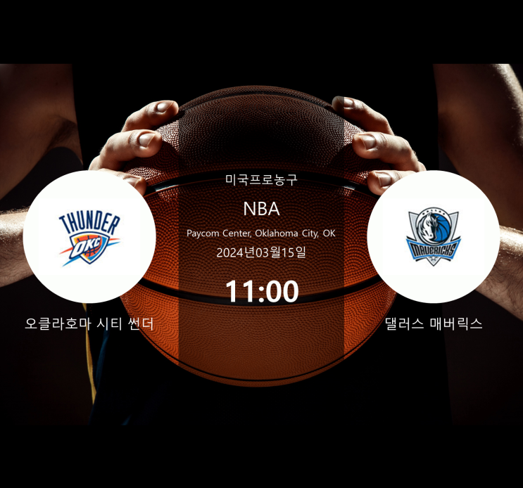  2024년3월15일 오클라호마 시티 썬더 댈러스 매버릭스- 경기분석 · NBA농구 · 승부예측 · 베팅팁 · 승무패 [스포라이브] + 무료머니 증정