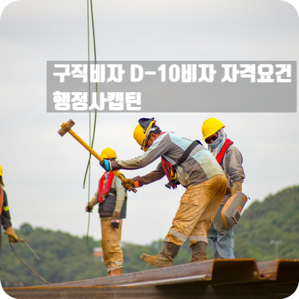 외국인 유학생 및 외국인 근로자의 구직비자 D-10비자 자격요건