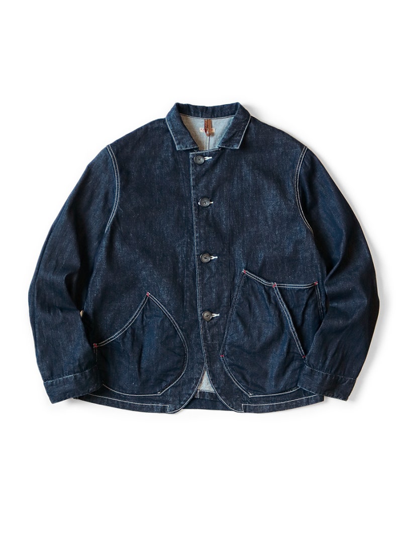 비대칭 포켓이 특징적인 커버 올 KAPITAL 캐피탈 11.5oz 데님 x 8oz 데님 링고맨 커버 올 자켓 인디....