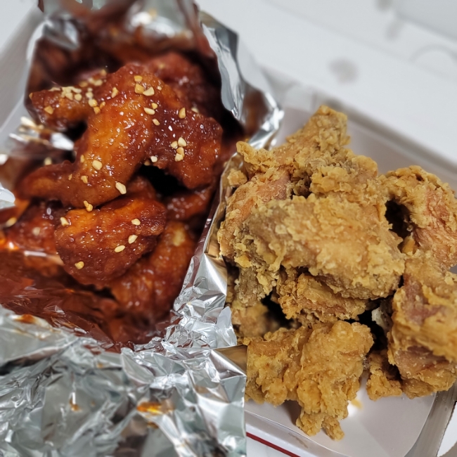  [충남 천안] 오늘 저녁은 치킨! 바사삭 '황올 반, BBQ양념 반' 가격, 칼로리, 영양성분