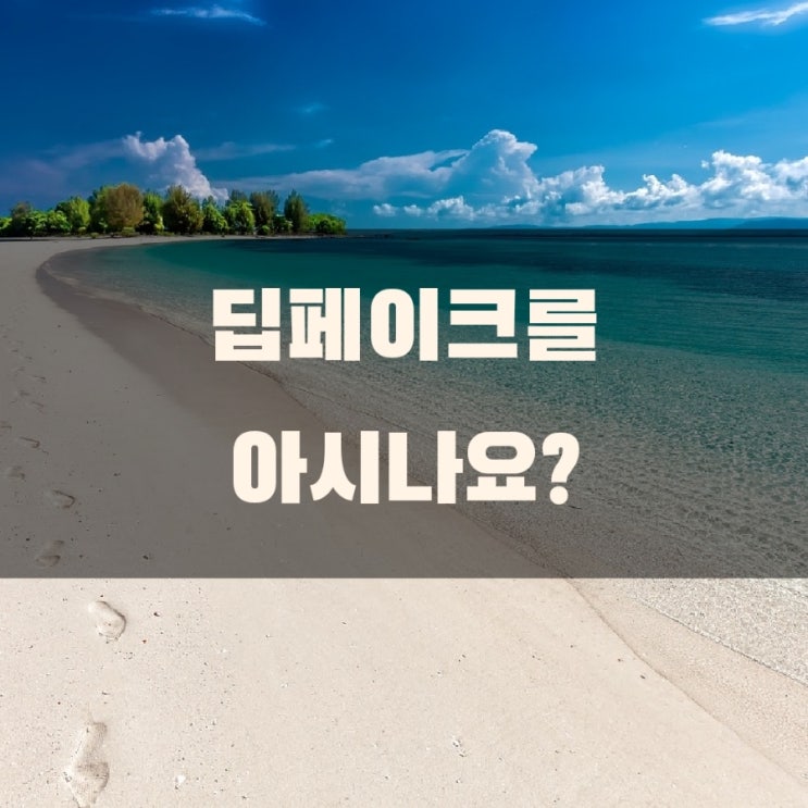 딥페이크를 아시나요? 딥페이크를 아시나요?