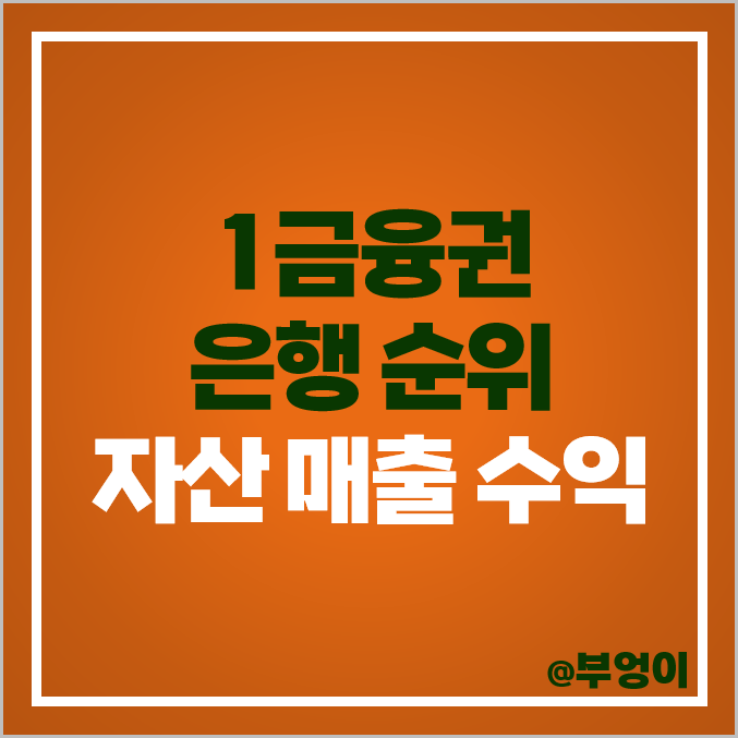 우리나라 1금융권 은행 순위 국내 자산 영업수익 당기순이익 우리나라 1금융권 은행 순위 국내 자산 영업수익 당기순이익
