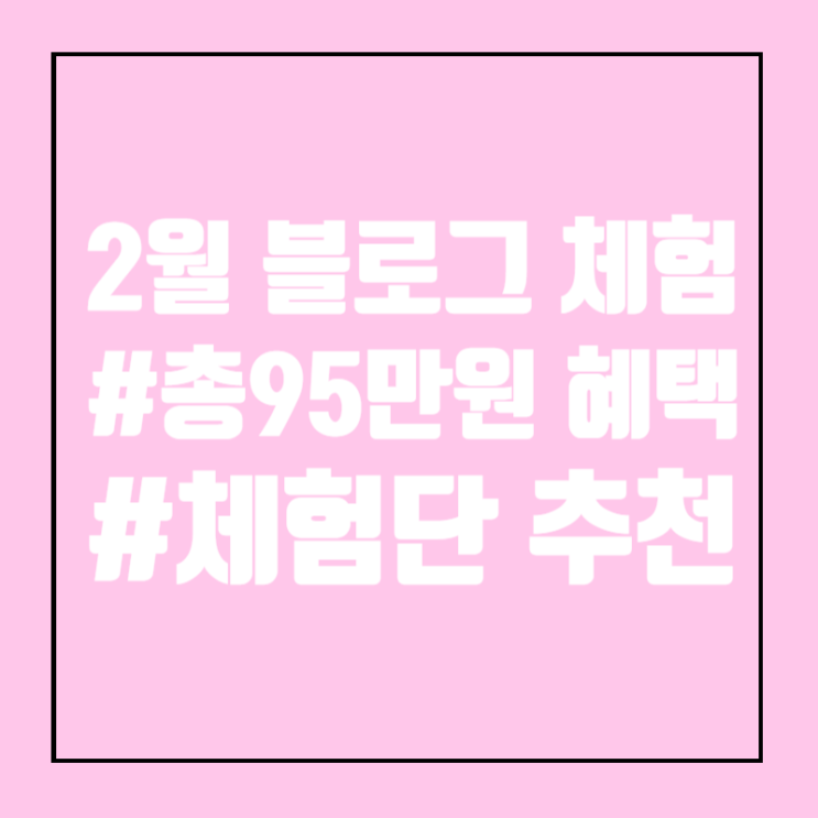  2월 블로그 체험단 신청 총95만원 혜택 후기 체험단 모집 사이트 추천 신청팁