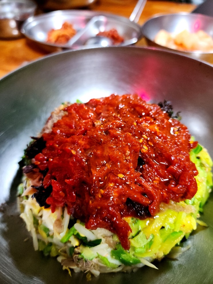  진주 중앙시장 현지인 추천 맛집 제일식당 육회비빔밥 소고기 선지 국밥