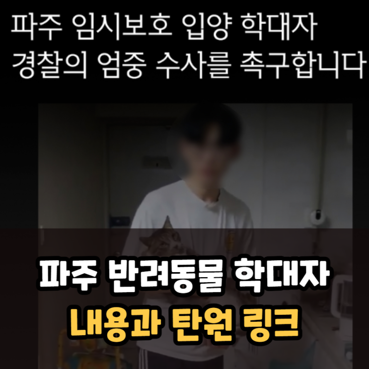 궁금한이야기Y 파주 유기동물 입양 학대 엄벌 촉구 서명 링크