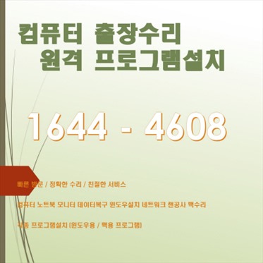  창원시 마산합포구 유록동 출장 컴퓨터수리 및 소프트웨어 설치 서비스