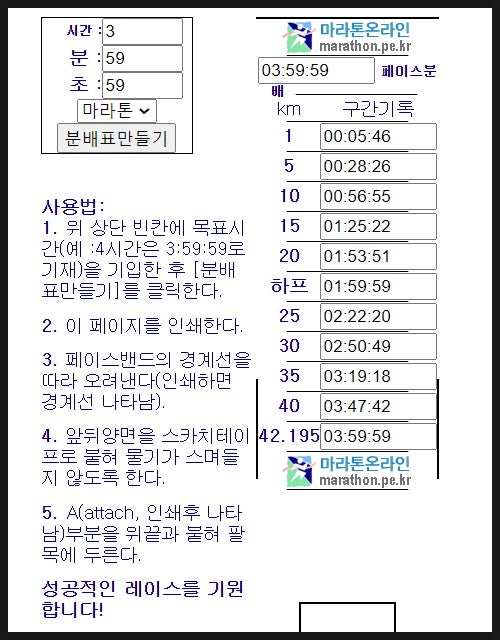 2024 <b>서울</b>(동아)<b>마라톤</b> 대회 : 페이스 분배/이미지 트레이닝... 
