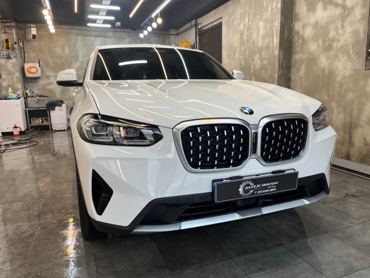  인천송도 유막제거 발수코팅 휠크리닝 BMWX4 세차