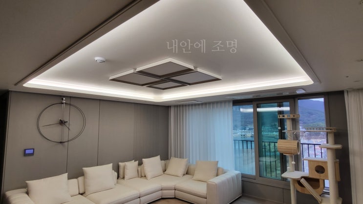  거실 우물천장 조명 시공해야 될까??