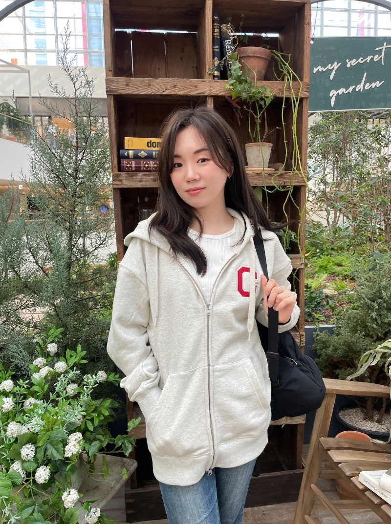 커버낫 C로고 후디집업 오트밀여성 후드집업 추천