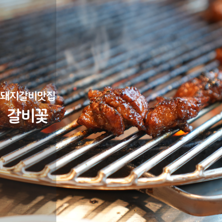  동탄 돼지갈비 숯불 양념구이 물냉면 맛집 갈비꽃