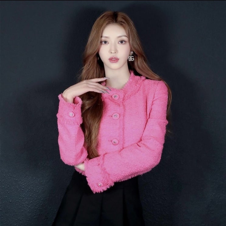  오마이걸 유아 돌체앤가바나 핑크 트위드자켓 코디 가격은?