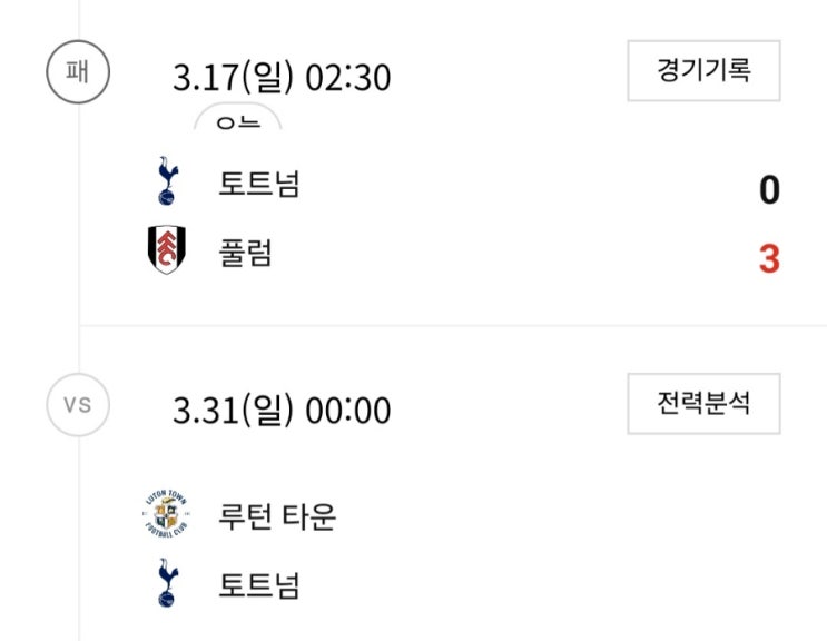<b>손흥민</b>의 <b>토트넘 풀럼</b>에 <b>완패</b>...4위 어려울듯