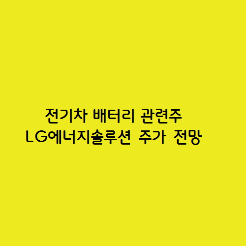  전기차 배터리 관련주 LG에너지솔루션 주가가 하락한 이유