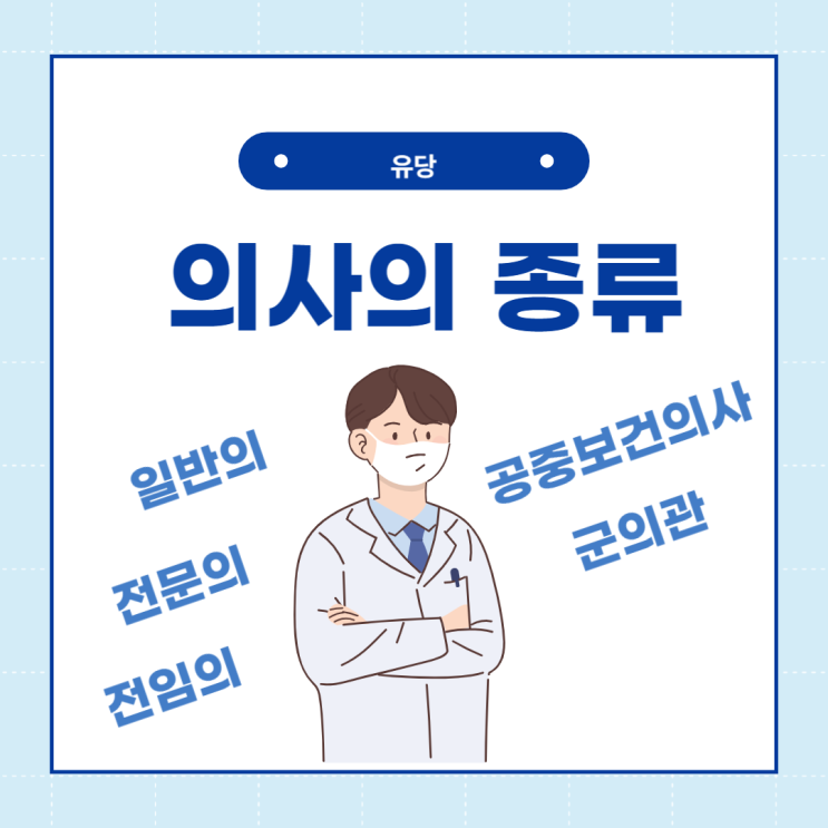  의사 되는 과정, 의사 종류 및 군 복무