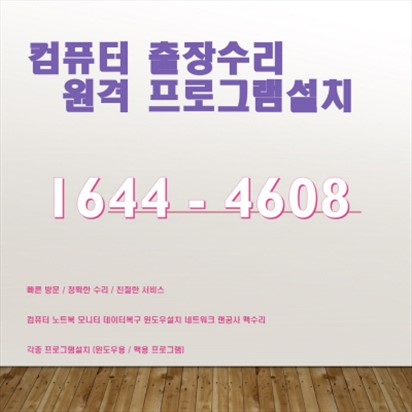  창원시 진해구 풍호동 출장 컴퓨터 수리 및 소프트웨어 설치 서비스