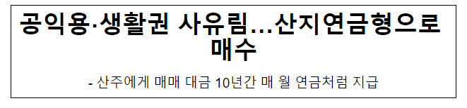공익용·생활권 사유림…산지연금형으로 매수 공익용·생활권 사유림…산지연금형으로 매수