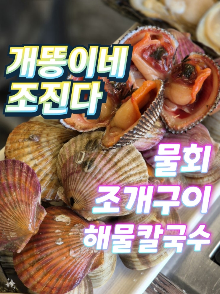 을왕리조개구이 물회 해물칼국수 왕산해수욕장맛집 개똥이네조진다