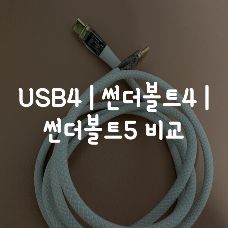  USB4 | 썬더볼트4 | 썬더볼트5 비교